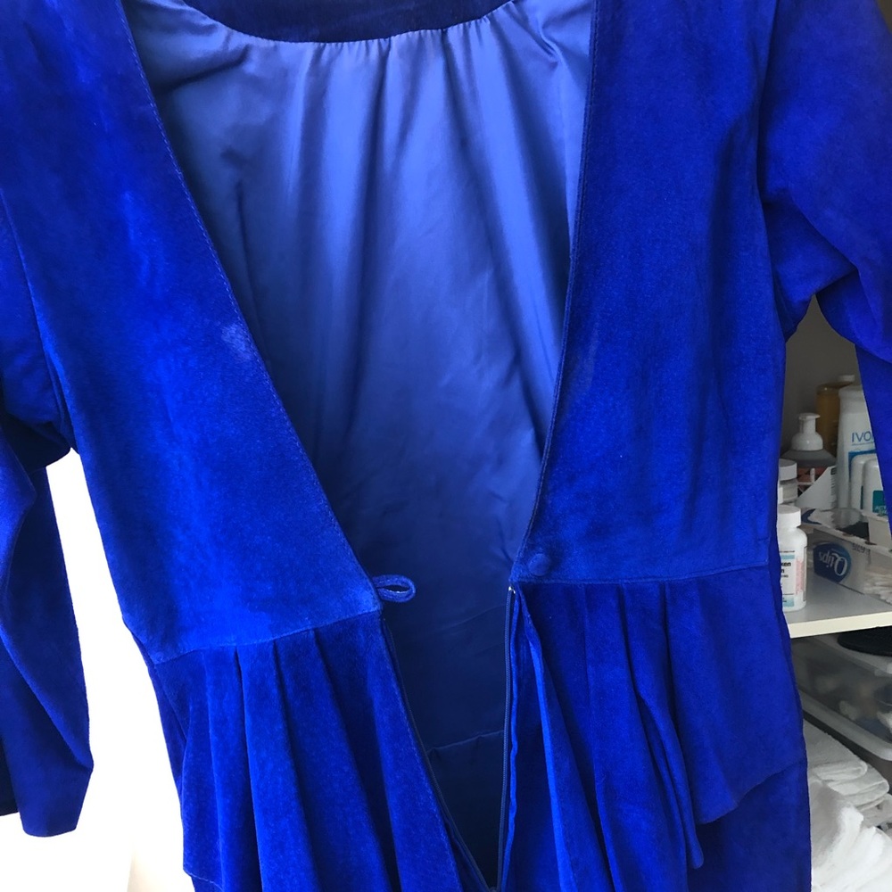 Blue leather dress